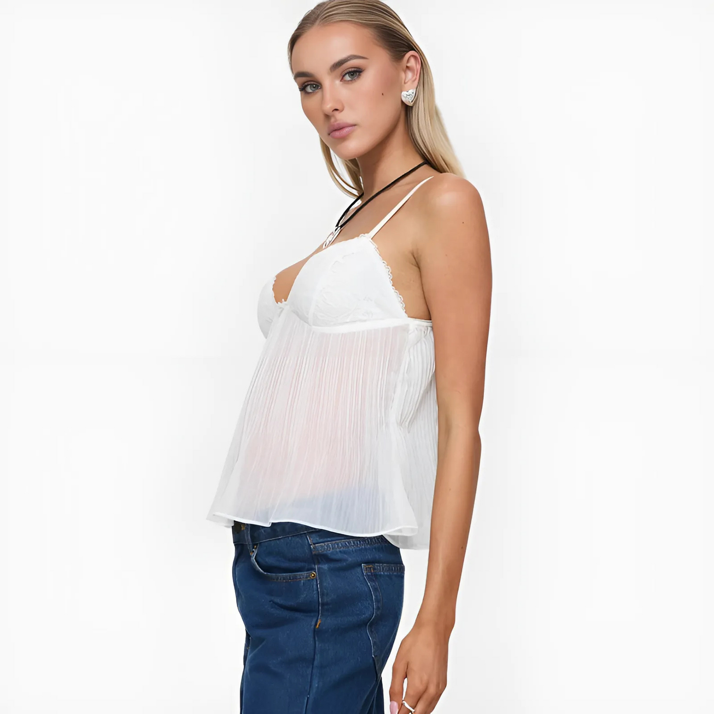 Veloura Pleat Top